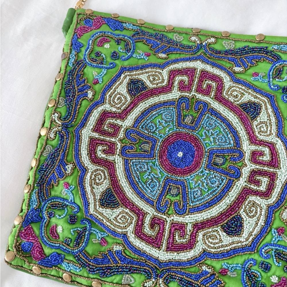 Christina Vintage Silk Beaded Bag